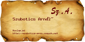 Szubotics Arnó névjegykártya